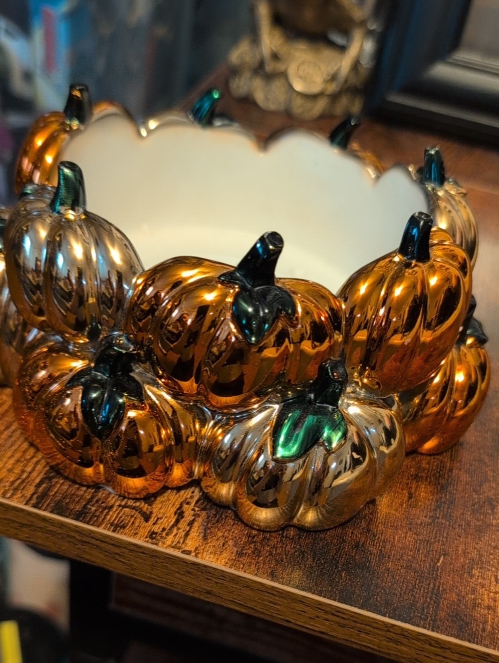 Bath & Body 3-wick Metallic Pumpkin Candle Holder